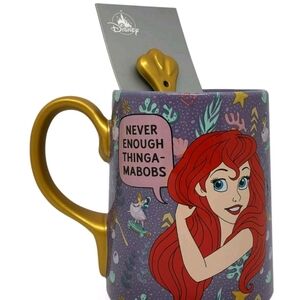 Disney Little Mermaid Ariel Purple Mug with Gold Fork! NEW!